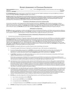 Buyer`s Agreement to Purchase Properties