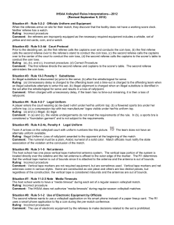 IHSAA Volleyball Rules Interpretations&mdash;2011