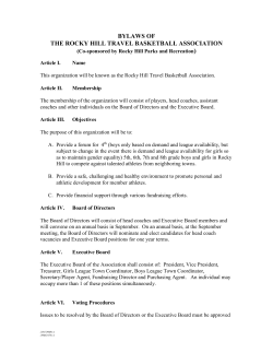 bylaws of the rocky hill travel basketball association