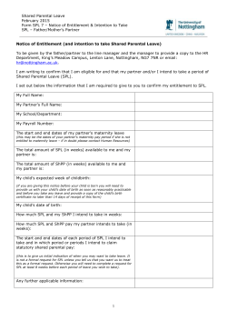 SPL 7 Notice of Entitlement and Intention to take SPL Father or Partner