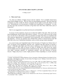 Five Myths About Happy Lawyers - University of Missouri