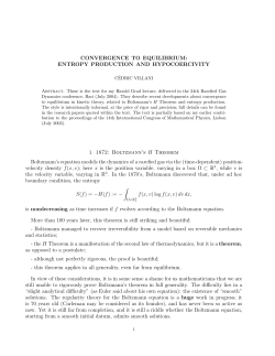 CONVERGENCE TO EQUILIBRIUM: ENTROPY