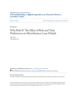 The Effect of Risk and Time Preferences on Microfinance Loan Default
