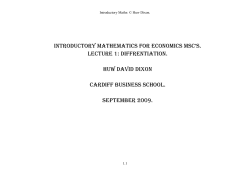 Introductory Mathematics for Economics MSc`s