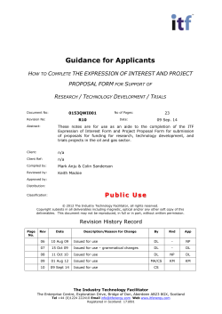 ITF Standard Report Template - The Industry Technology Facilitator