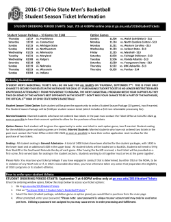 2016-17 Ohio State Men`s Basketball Student Season Ticket