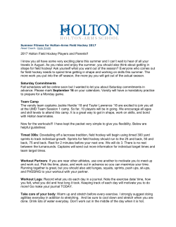 2017 Holton Field Hockey Players and Parents!! I - Holton-Arms