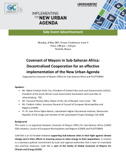 Covenant of Mayors in Sub-Saharan Africa - UN