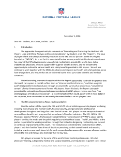 NFL Response to Report - Football Players Health Study