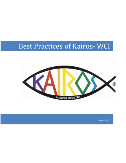 Best Practices of Kairos- WCI - Kairos Prison Ministry at Warren