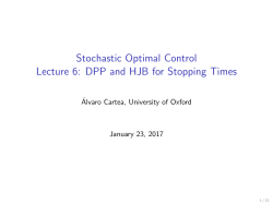 DPP and HJB for Stopping Times - Math Course Material