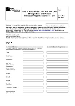 Model Representation Form for Development Plan Documents