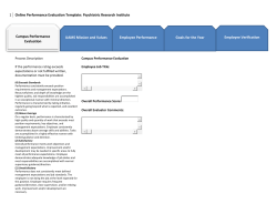 Online Performance Evaluation Template: Psychiatric Research