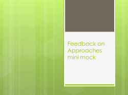 Feedback on Approaches mini mock