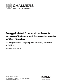 Energy-Related Cooperation Projects between Chalmers and