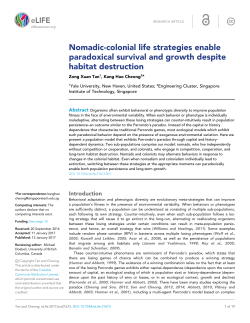 Nomadic-colonial life strategies enable paradoxical survival and
