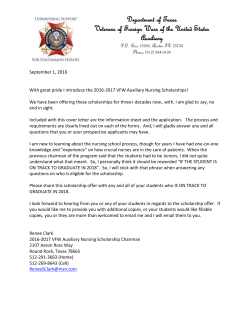 2016-2017 VFW Auxiliary Nursing Scholarships