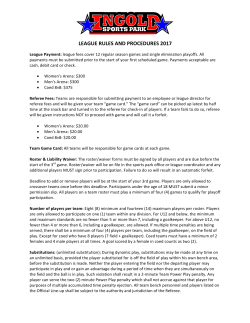 Soccer League Rules 2017