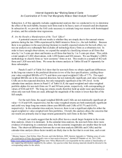 Internet Appendix for &ldquo;Making Sense of Cents: An Examination of