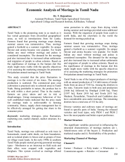 Economic Analysis of Moringa in Tamil Nadu