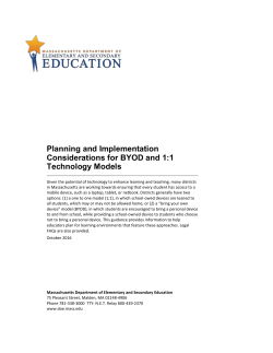 Planning and Implementation Considerations for BYOD and 1:1
