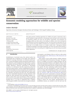 Economic modeling approaches for wildlife and species