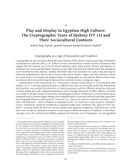 Play and Display in Egyptian High Culture: The Cryptographic Texts