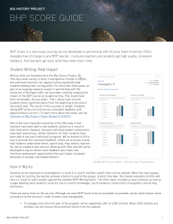 bhp score guide - Big History Project