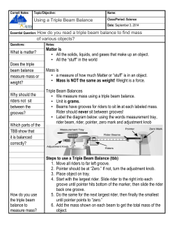 Steps to use a Triple Beam Balance (tbb)