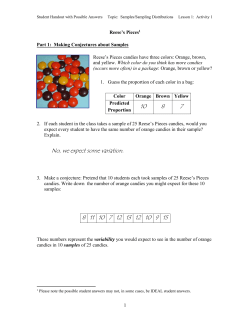 Sampling from a Population: Reese*s Pieces