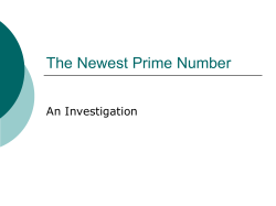 12 The Newest Prime Number