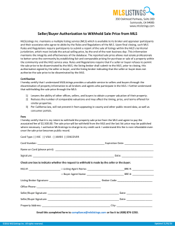 Seller/Buyer Authorization to Withhold Sale Price from MLS