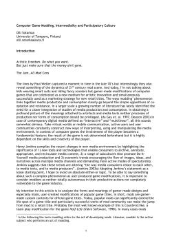 Computer Game Modding, Intermediality and