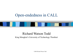 Open-endedness in CALL presentation