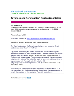 Tavistock and Portman Staff Publications Online