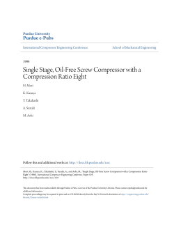 Single Stage, Oil-Free Screw Compressor with a - Purdue e-Pubs
