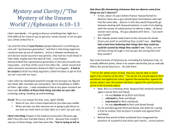 10 - The Mystery of the Unseen World, Eph 6 10-13
