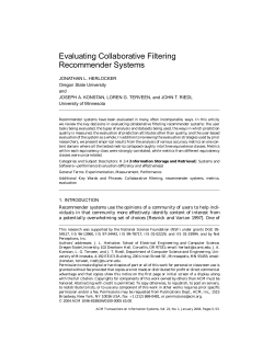 Evaluating Collaborative Filtering Recommender
