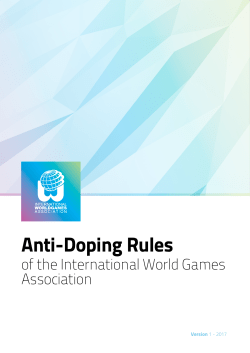 Anti-Doping Rules World Games 2017