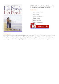 Read His Needs, Her Needs: Building an Affair
