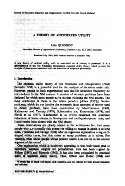 A theory of anticipated utility