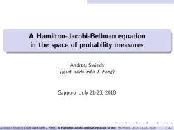 A Hamilton-Jacobi-Bellman equation in the space of probability