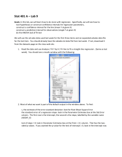 Explanation of more regression: confidence intervals, prediction