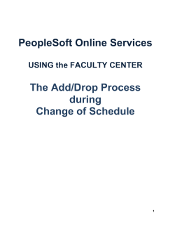 Add/ Drop During Change of Schedule