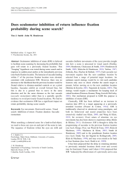 Does oculomotor inhibition of return influence fixation probability
