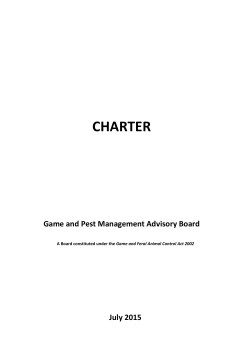 Charter - Game and Pest Management Advisory Board