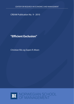Efficient Exclusion - BI Norwegian Business School