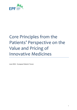 Pricing - European Patients` Forum
