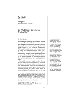 So What Orders Do Informed Traders Use?