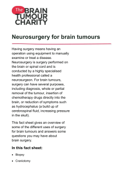 Neurosurgery for brain tumours